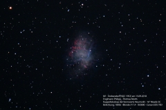 Krebsnebel (M1, NGC 1952) im Sternbild Stier vom 15.9.2018