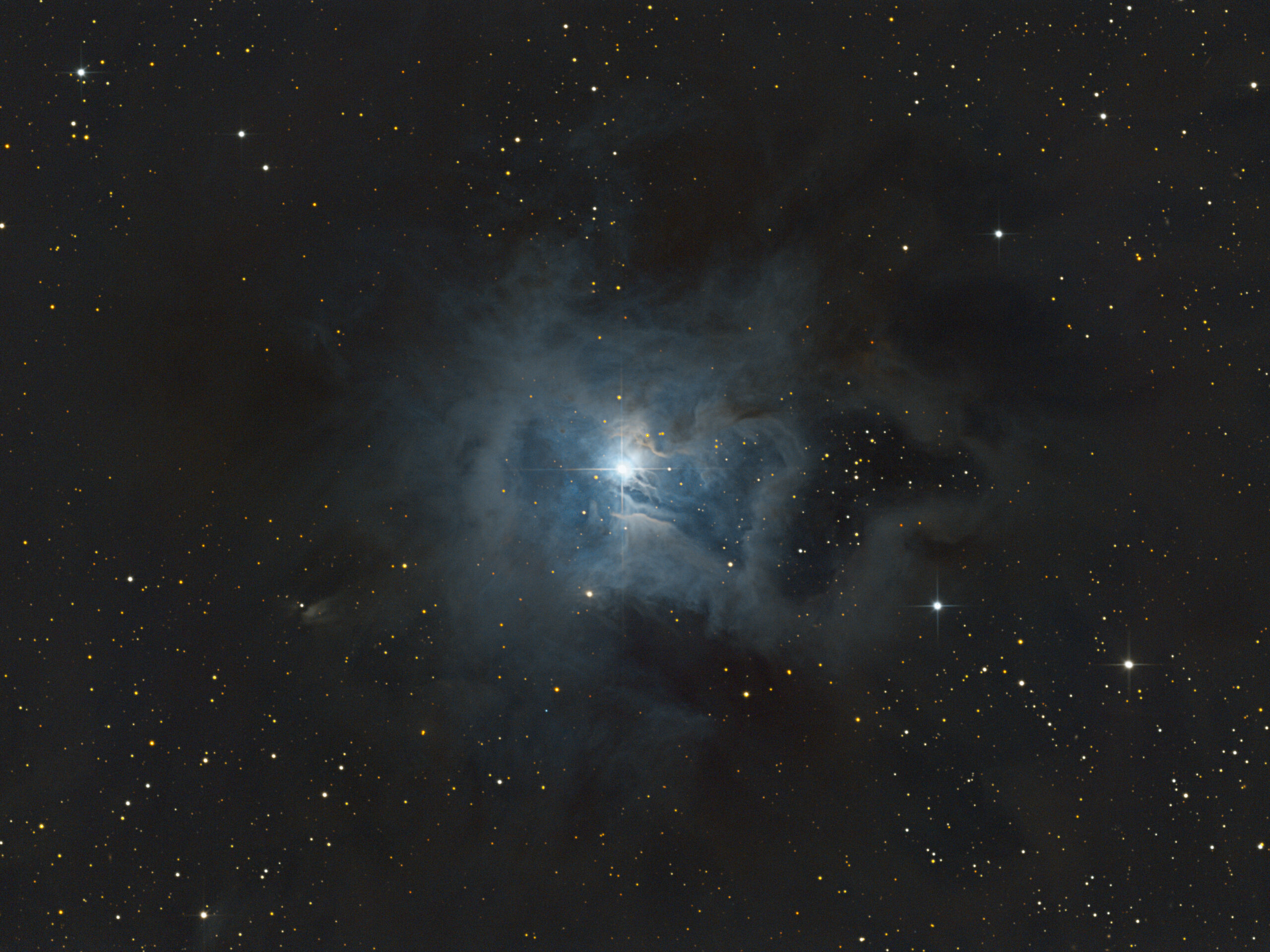 Irisnebel - NGC 7023. Sternhaufen und Reflexionsnebel im Sternbild Kelpheus